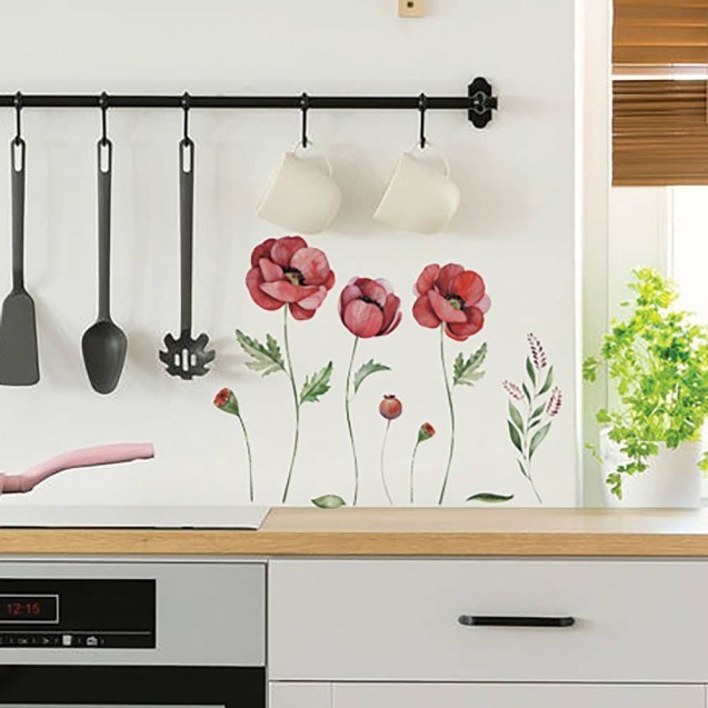 Αυτοκόλλητα Τοίχου Βινυλίου Ango Poppies 59180