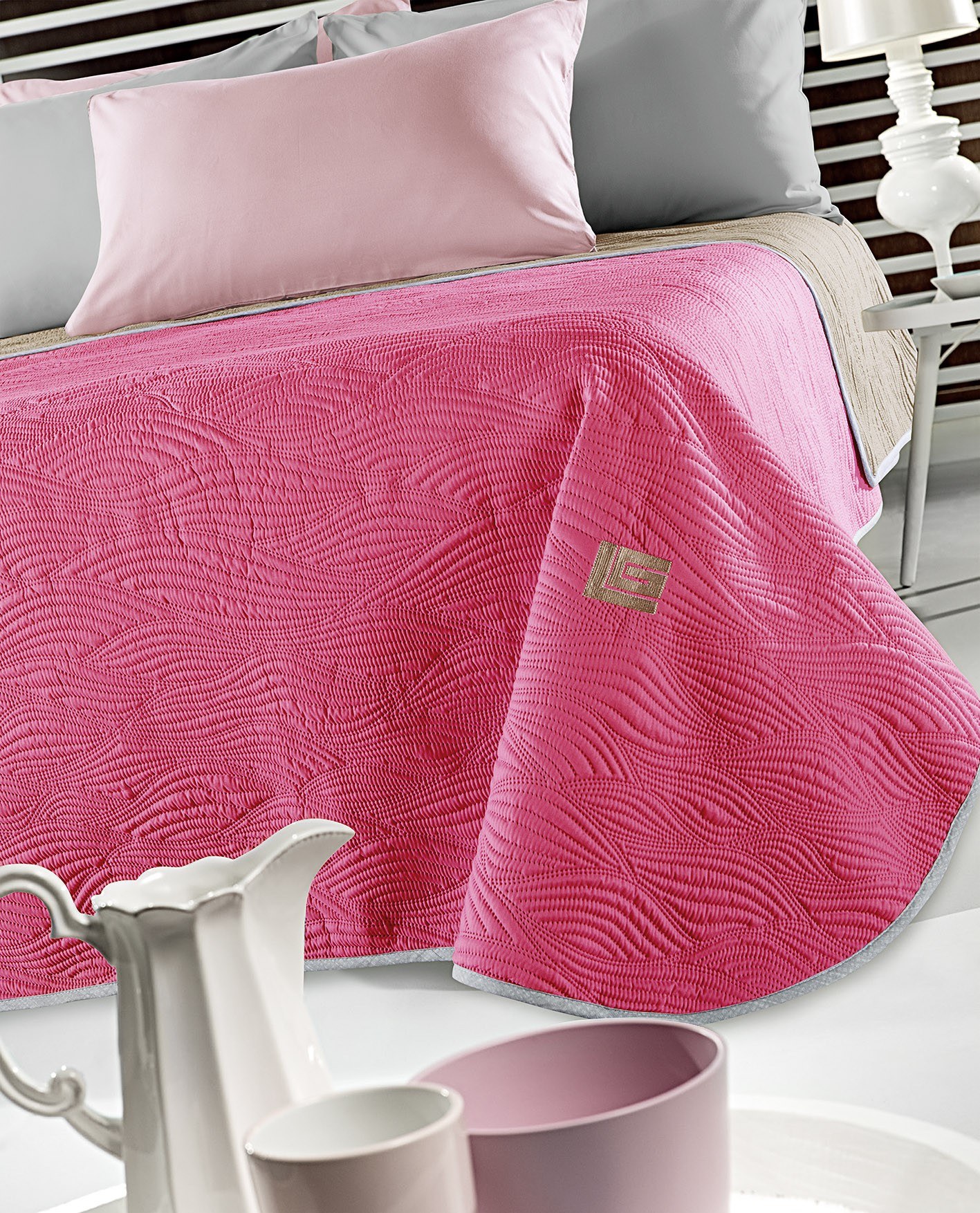 Κουβερλί Ημίδιπλο Stream Fuchsia-Mocca Guy Laroche 160x