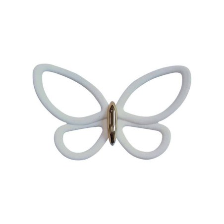 Διακοσμητικό Αυτοκόλλητο Τοίχου Μεταλλικό Ango White Metal Butterflies 3D 24006