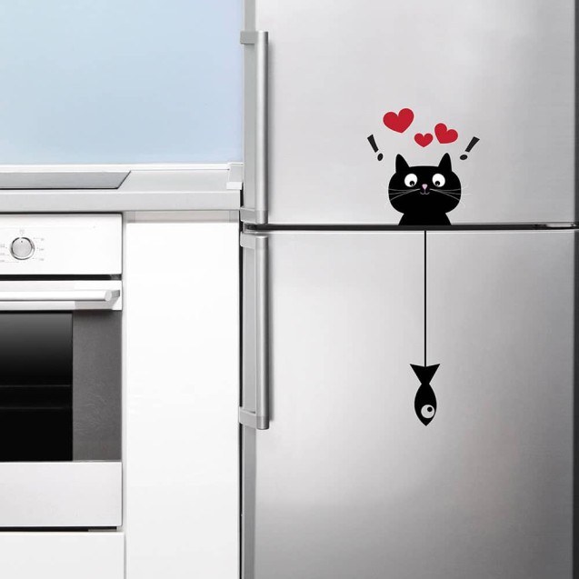 Αυτοκόλλητα Τοίχου Ango Cat & Fish 59002