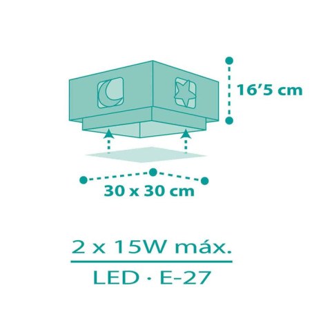 Παιδικό Φωτιστικό Οροφής Πλαφονιέρα Ango Moonlight Green 63236H