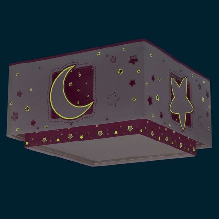 Παιδικό Φωτιστικό Οροφής Πλαφονιέρα Ango Moonlight Pink 63236S