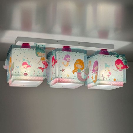 Παιδικό Φωτιστικό Οροφής Τρίφωτο Ango Mermaids 63443