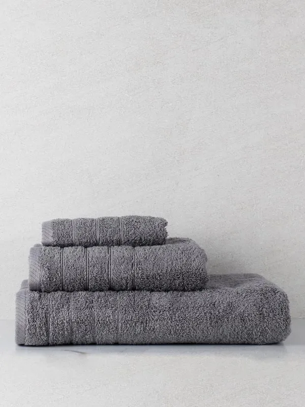 Σετ Πετσέτες 3 Τεμαχίων Anesis Cotton Pennie Γκρι