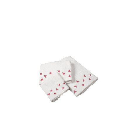 Σετ Πετσέτες 3 Τεμαχίων Dimcol Ανθάκι Λευκό