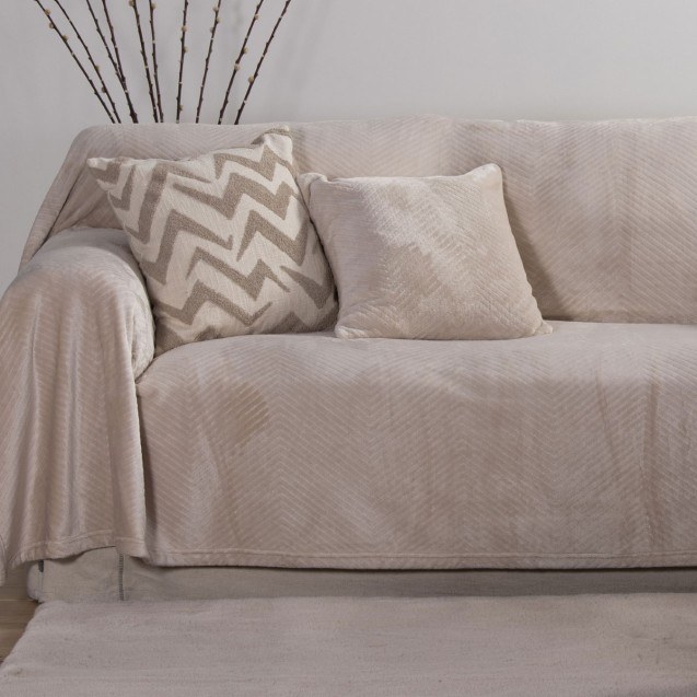 Ριχτάρι Πολυθρόνας Nef-Nef Dakari Ecru 130x180