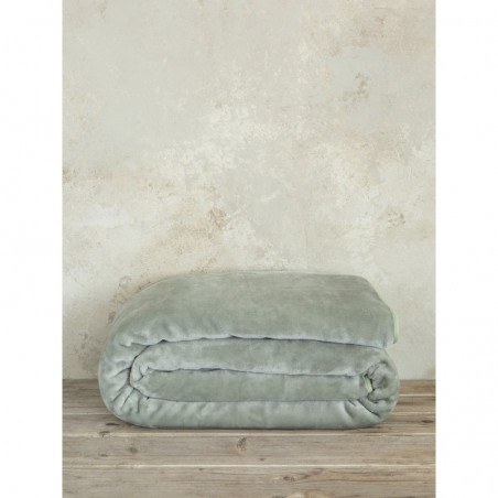 Κουβέρτα Βελουτέ King Size Nima Coperta Sage Green 240x260