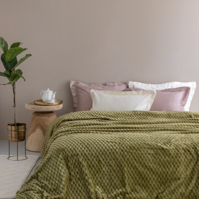 Κουβέρτα Fleece Μονή Palamaiki Aster Green 160x220