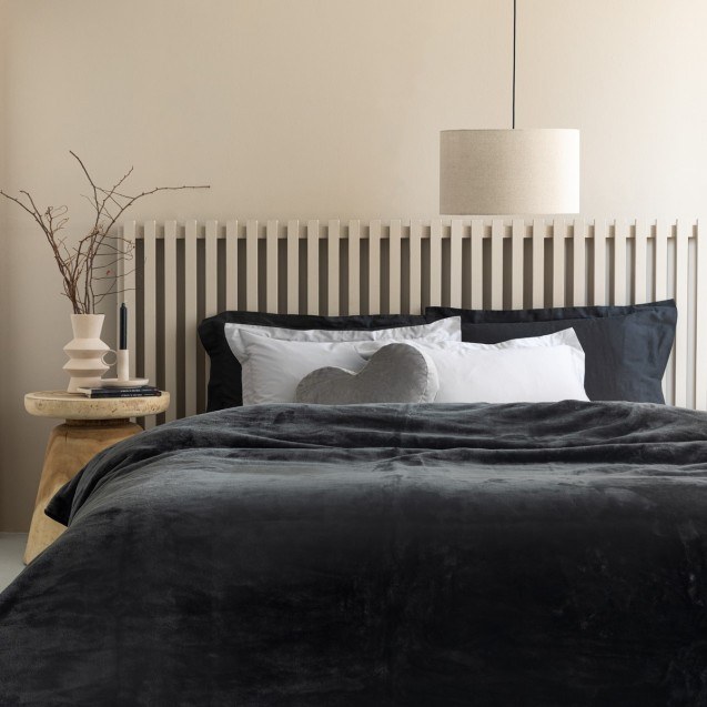 Κουβέρτα Fleece Υπέρδιπλη Palamaiki Fani Black...