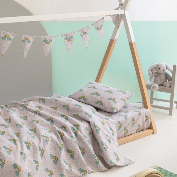 Σετ Παιδικά Σεντόνια Φανελένια Μονά με Λάστιχο 3 Τεμαχίων...