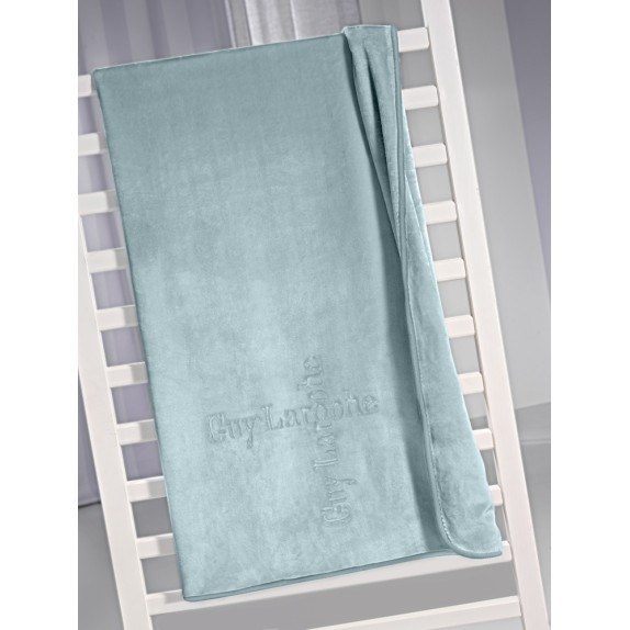 Κουβέρτα Βελουτέ Κούνιας Guy Laroche Logo Indigo 110x140