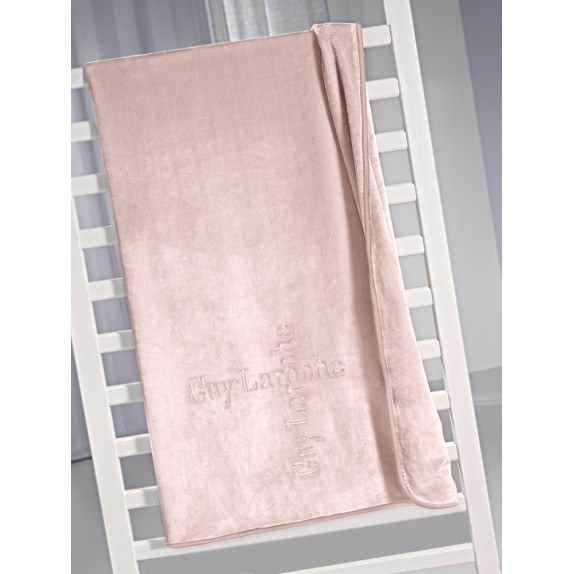 Κουβέρτα Βελουτέ Κούνιας Guy Laroche Logo Pudra 110x140