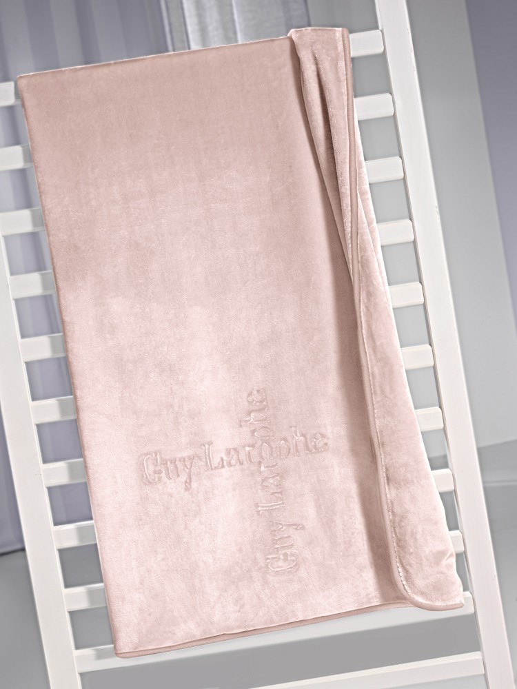 Κουβέρτα Βελουτέ Κούνιας Guy Laroche Logo Pudra 110x140