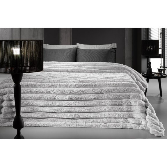 Κουβέρτα Γούνινη King Size Guy Laroche Moritz Silver 260x240