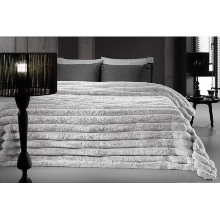 Κουβέρτα Γούνινη King Size Guy Laroche Moritz Silver 260x240