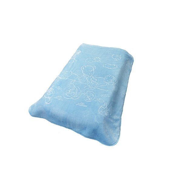 Κουβέρτα Βελουτέ Κούνιας Dimcol Bicycle Bear 16 Baby Blue...