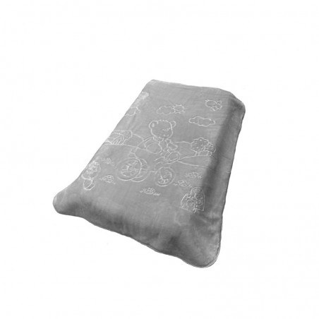 Κουβέρτα Βελουτέ Κούνιας Dimcol Bicycle Bear 18 Light Grey 110x140