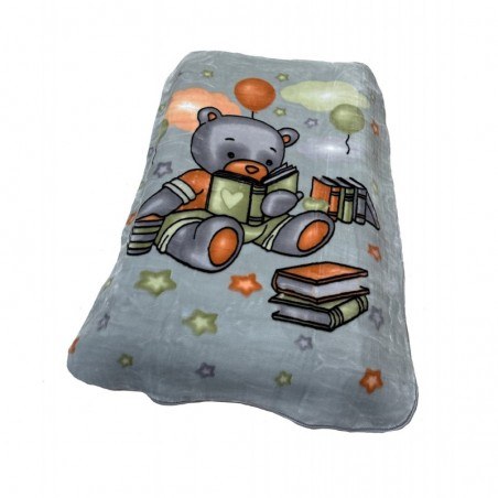 Κουβέρτα Βελουτέ Κούνιας Dimcol Studying Bear 38 Light Grey 110x140