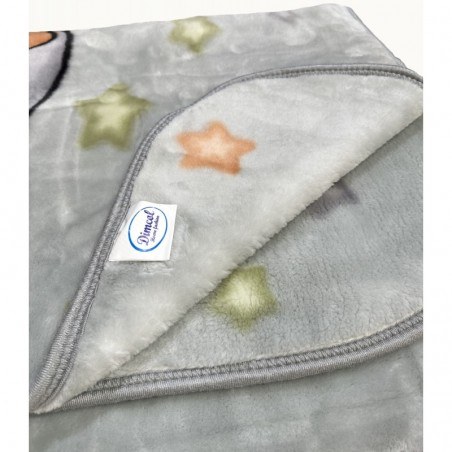 Κουβέρτα Βελουτέ Κούνιας Dimcol Studying Bear 38 Light Grey 110x140