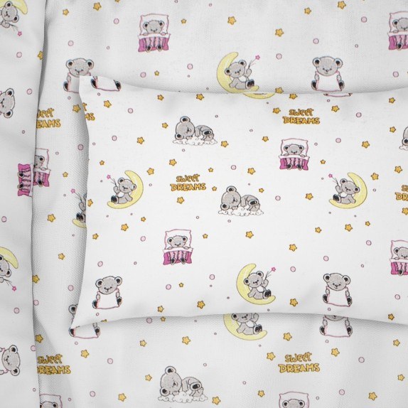 Βρεφική Μαξιλαροθήκη Dimcol Sweet Dreams 553 White-Pink...