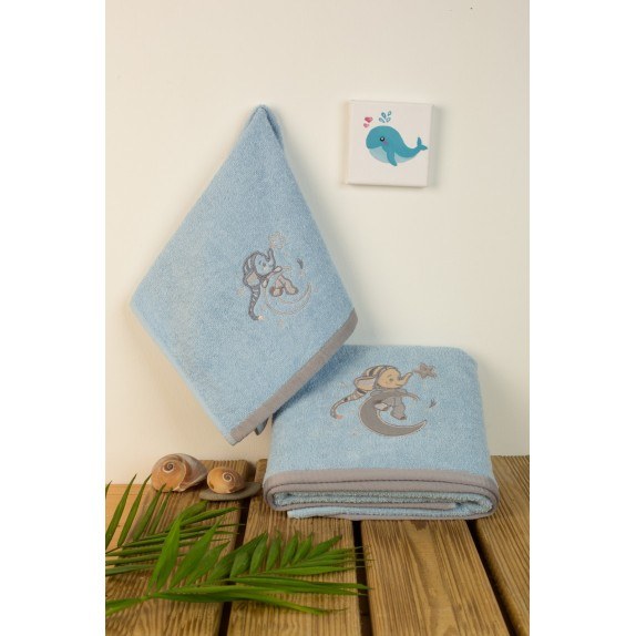 Σετ Βρεφικές Πετσέτες 2 Τεμαχίων Dimcol Dreaming Elephant...