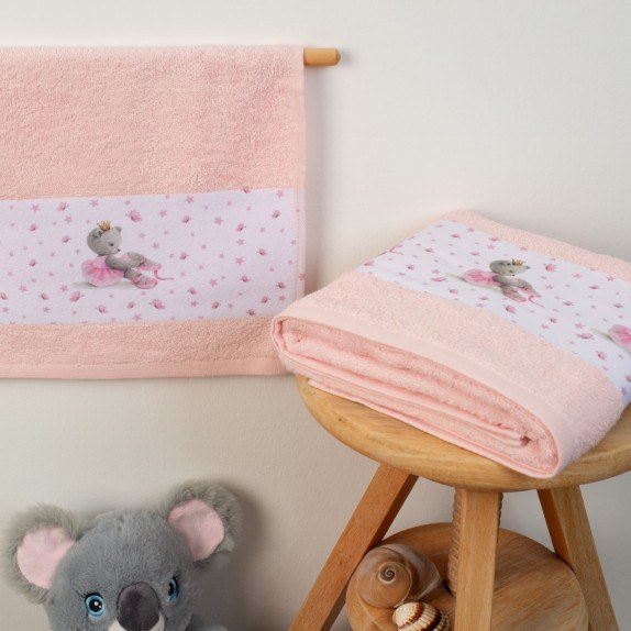 Σετ Βρεφικές Πετσέτες 2 Τεμαχίων Dimcol Ballerina 104 Ροζ...