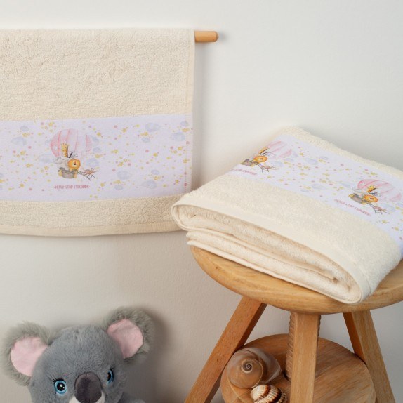 Σετ Βρεφικές Πετσέτες 2 Τεμαχίων Dimcol Balloon 67 Εκρού...