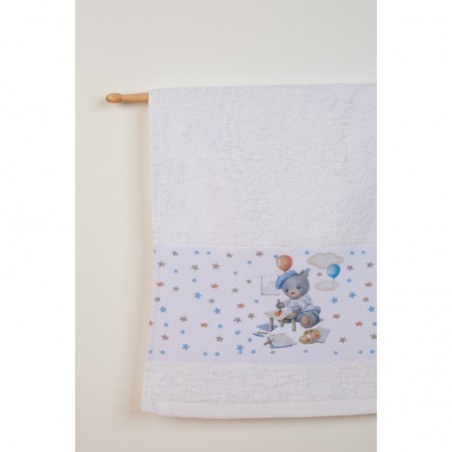 Σετ Βρεφικές Πετσέτες 2 Τεμαχίων Dimcol Painter 132 Λευκό 30x50 και 70x140