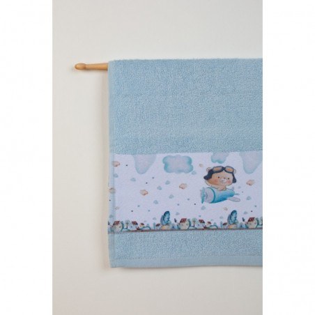 Σετ Βρεφικές Πετσέτες 2 Τεμαχίων Dimcol Pilot 118 Σιέλ 30x50 και 70x140