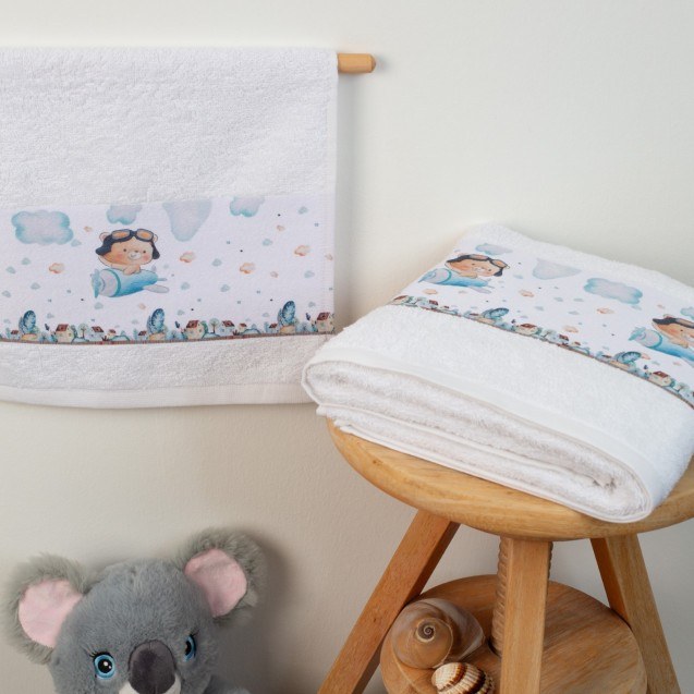 Σετ Βρεφικές Πετσέτες 2 Τεμαχίων Dimcol Pilot...