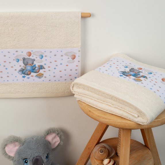 Σετ Βρεφικές Πετσέτες 2 Τεμαχίων Dimcol Studying Bear 39...