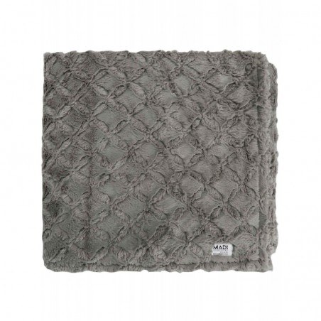 Ριχτάρι Γούνινο Πολυθρόνας Madi Oblong Grey 180x180