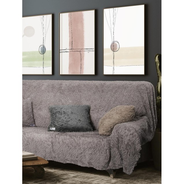 Ριχτάρι Γούνινο Πολυθρόνας Madi Soggy Grey 180x180