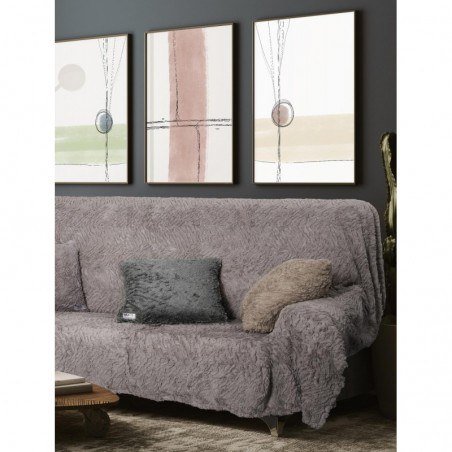 Ριχτάρι Γούνινο Πολυθρόνας Madi Soggy Grey 180x180