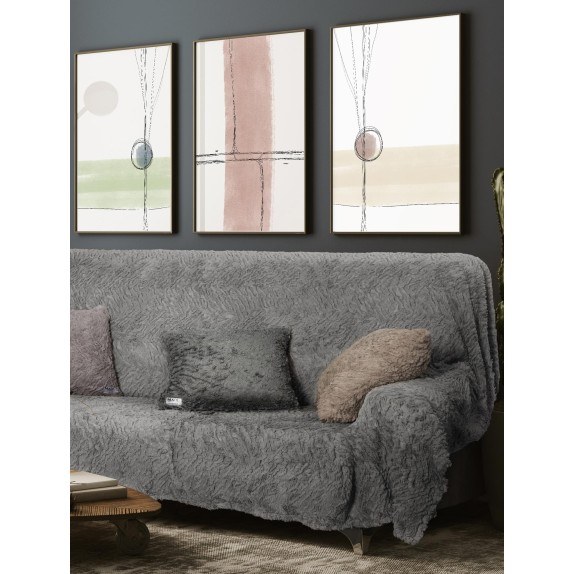 Ριχτάρι Γούνινο Τριθέσιου Madi Soggy Taupe 180x300