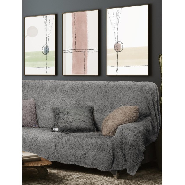 Ριχτάρι Γούνινο Τριθέσιου Madi Soggy Taupe 180x300