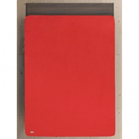 Σεντόνι Φανελένιο Μονό με Λάστιχο Madi Stark Red 100x200+30