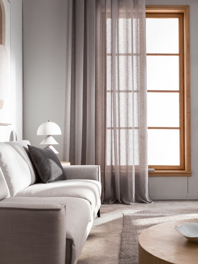 Κουρτίνα με σιρίτι Gofis Home Combe Shadow Grey AW24 502/48 200x295