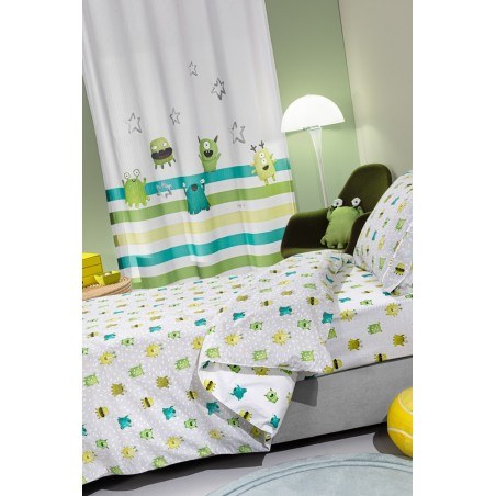 Σετ Παιδική Παπλωματοθήκη Μονή 2 Τεμαχίων Saint Clair Monsters Lime 165x225