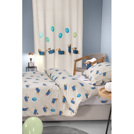 Σετ Παιδική Παπλωματοθήκη Μονή 2 Τεμαχίων Saint Clair Pet Blue 165x225