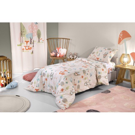 Σετ Παιδικά Σεντόνια Μονά 3 Τεμαχίων Saint Clair Timber Pudra 165x250