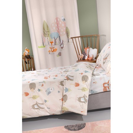 Σετ Παιδικά Σεντόνια Μονά 3 Τεμαχίων Saint Clair Timber Pudra 165x250