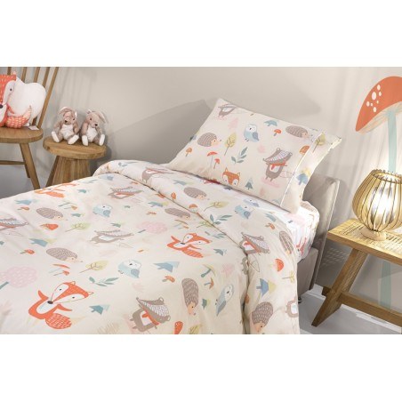 Σετ Παιδικά Σεντόνια Μονά 3 Τεμαχίων Saint Clair Timber Pudra 165x250