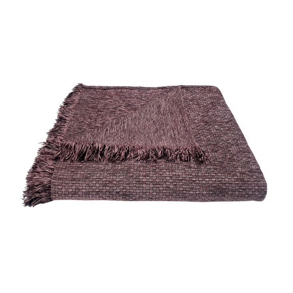 Ριχτάρι Πολυθρόνας ΚΟΜΒΟΣ Chenille Ψάθα Lilac 180x180