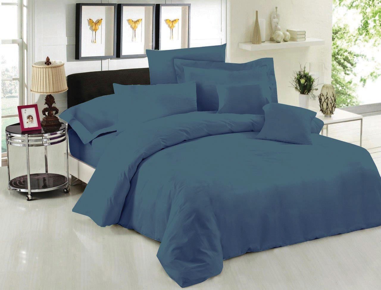 Σεντόνι Υπέρδιπλο με Λάστιχο Le Blanc Polycotton Dusty Blue 160x200+35