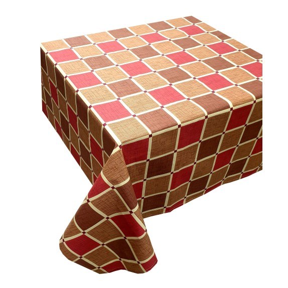 Τραπεζομάντηλο ΚΟΜΒΟΣ Καρό Design-2 Red 140x220