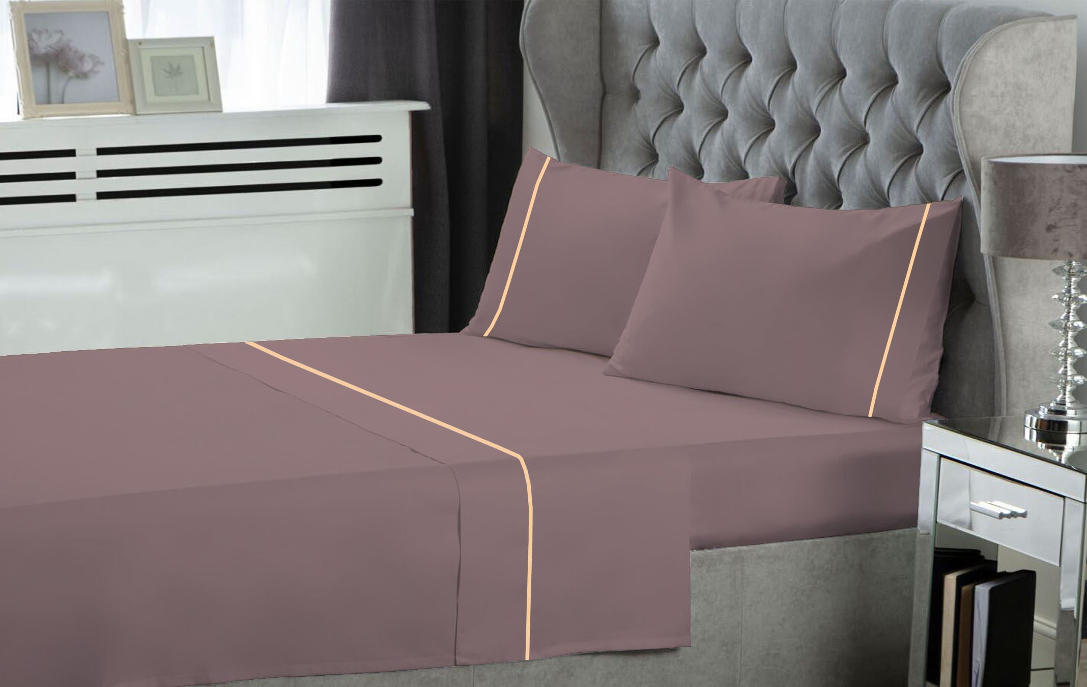 Σετ Σεντόνια Υπέρδιπλα 4 Τεμαχίων Le Blanc Φυτίλι Polycotton Wood Rose 240x270