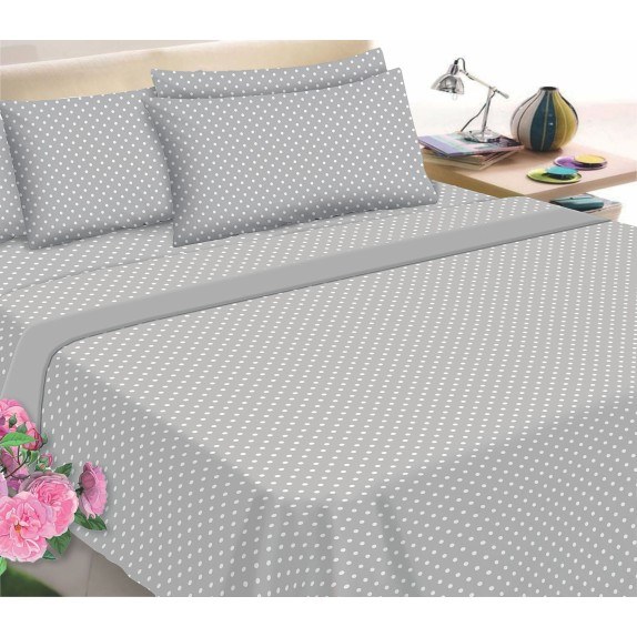 Σετ Σεντόνια Φανελένια Υπέρδιπλα 4 Τεμαχίων ΚΟΜΒΟΣ Dots...