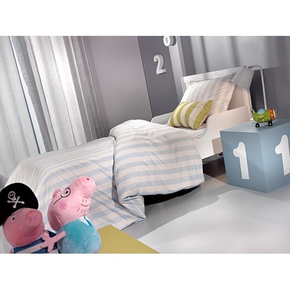 Σετ Σεντόνια 3τμχ - Blue Stripes 165x250