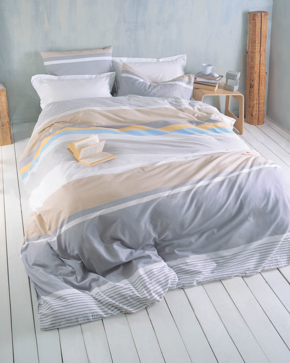 JESSE ΓΚΡΙ - ΣΕΤ ΣΕΝΤΟΝΙΑ ΦΑΝΕΛΕΝΙΑ ΥΠΕΡΔΙΠΛΟ ΜΕ ΛΑΣΤΙΧΟ (230X260 - 165X205+25)